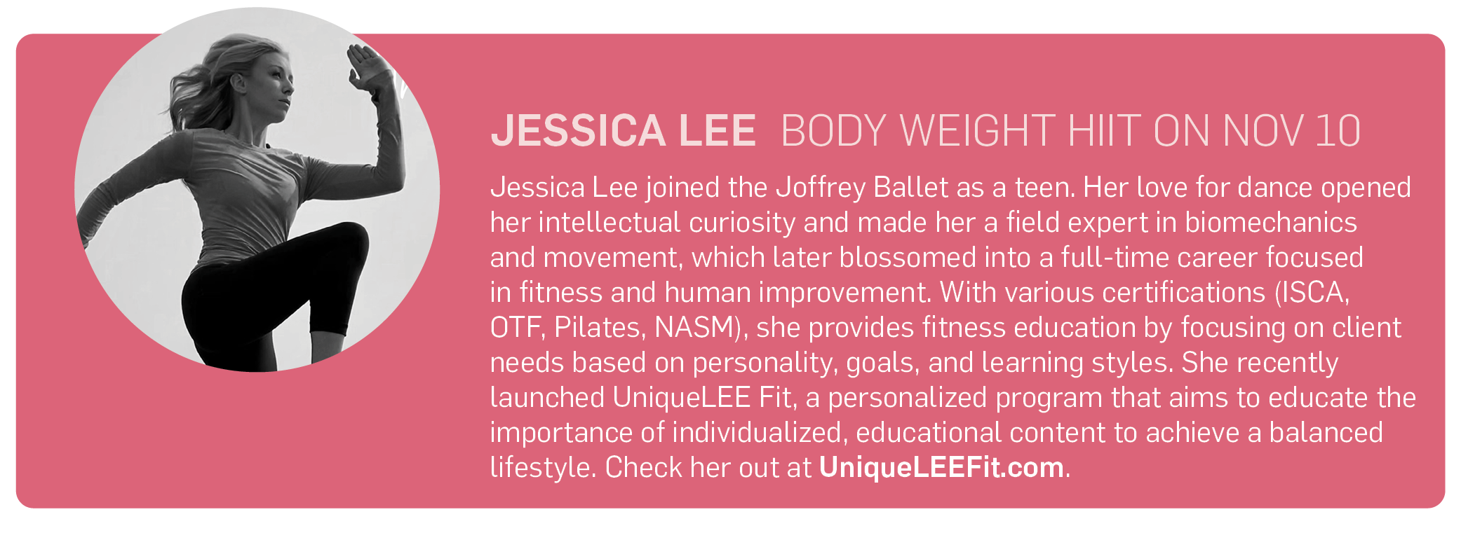 Jessica Lee, Body Weight HIIT