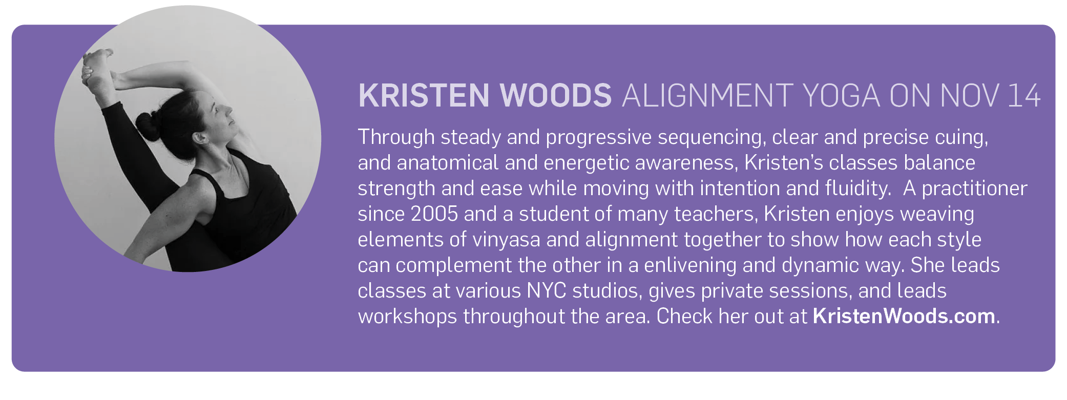 Kristen Woods, Alignment Yoga